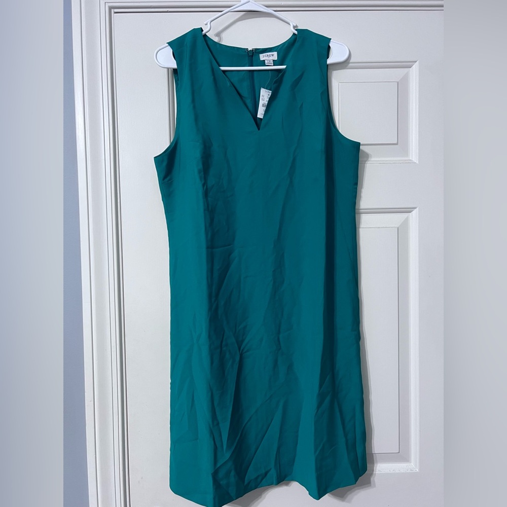 J. Crew Teal V-Neck Mini Dress